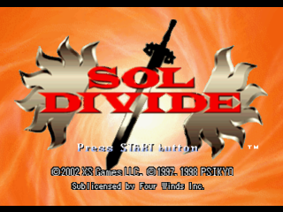 Sol Divide title screen for Playstation